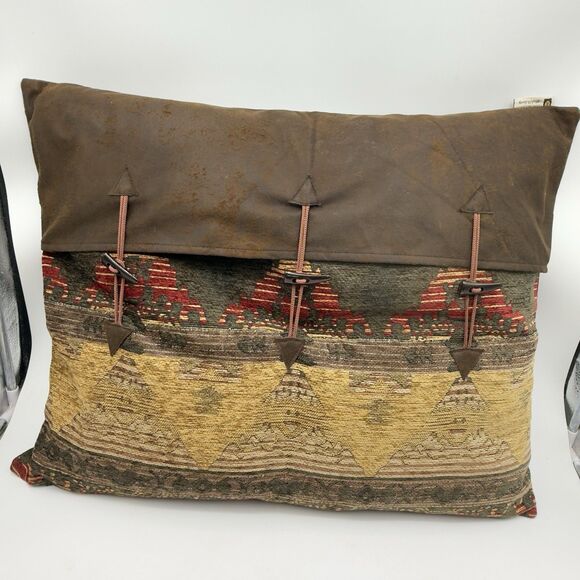 Hiend Accents Rustic Embroidered Textured Set Of 2 Standard Pillow Shams 27x21 - Picture 2 of 16